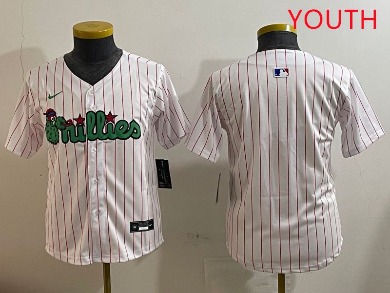 Youth Philadelphia Phillies Blank White three generations Joint Name Nike 2025 MLB Jersey style 1->youth mlb jersey->Youth Jersey
